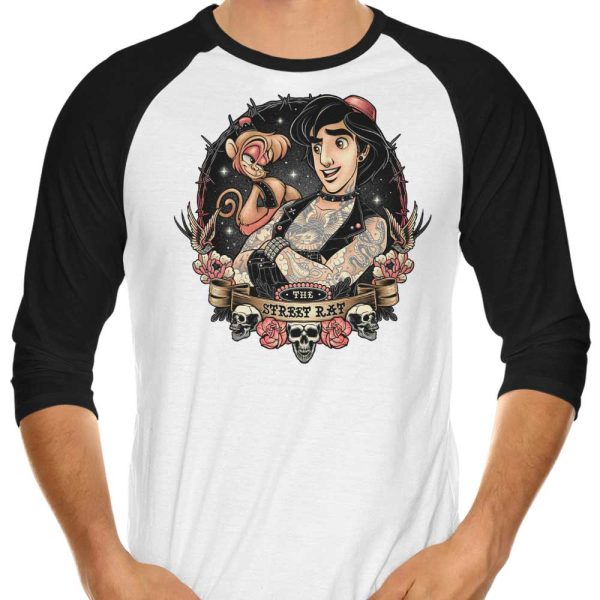 The Street Rat - 3 4 Sleeve Raglan T-Shirt For Sale
